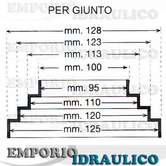 Cono di riduzione in ABS F/M La Ventilazione per tubo da 150 a 120 mm