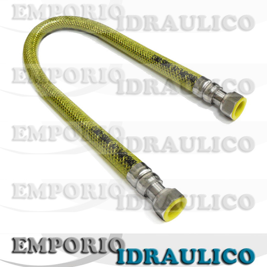 Tubo gas flessibile in acciaio inox con guaina ff - cm.100