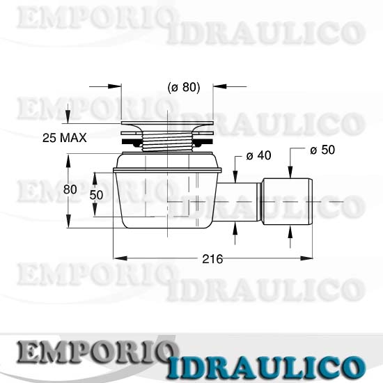 Piletta Doccia a Incollaggio [SP0034] - 17.50€ : EMPORIO IDRAULICO, - I  migliori marchi a prezzi più bassi